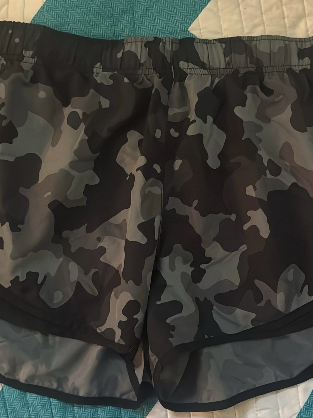 Nike Women's Camo Athletic Shorts in Black and Gray